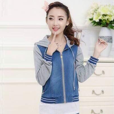 ÁO KHOÁC JEAN FORM NGẮN CÓ NÓN PHỐI TAY - NK354